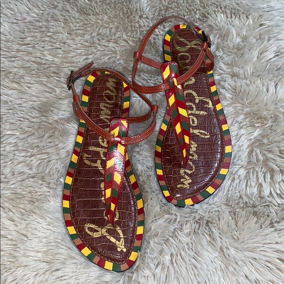 NWOB SAM EDELMAN Gigi Saddle Painted Sandals - Picture 2 of 5